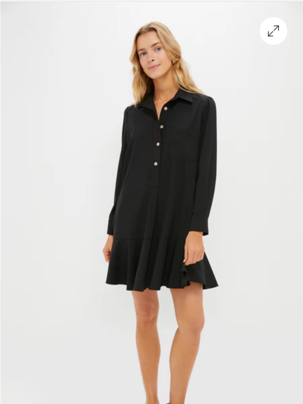 Tuckernuck | Black Crepe Callahan Shirt Dress